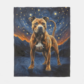 Staffy Dog Artsy Fleece Deken