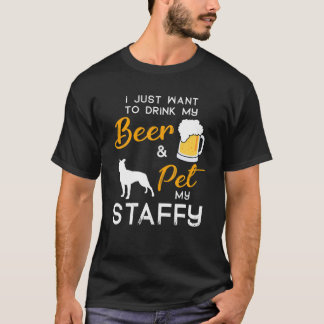 Staffy Dog Beer Lover Eigenaar kerstkerstavond Gif T-shirt