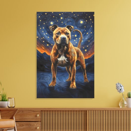 Staffy Dog Canvas Afdruk (Insitu (Woonkamer))