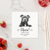Staffy Dog Drawing Gepersonaliseerde Proost Servet (Insitu)