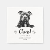 Staffy Dog Drawing Gepersonaliseerde Proost Servet (Voorkant)