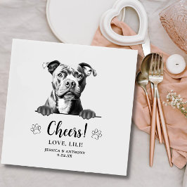 Staffy Dog Drawing Gepersonaliseerde Proost Servet