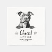 Staffy Dog Drawing Gepersonaliseerde Proost Servet (Voorkant)
