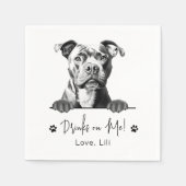 Staffy Dog gepersonaliseerde Drinken op mij Servet (Voorkant)