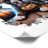 Staffy Dog Halloween Square Poster (Hoek)