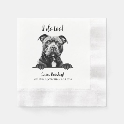 Staffy Dog Hand Drawing gepersonaliseerd doe ik oo Servet (Voorkant)