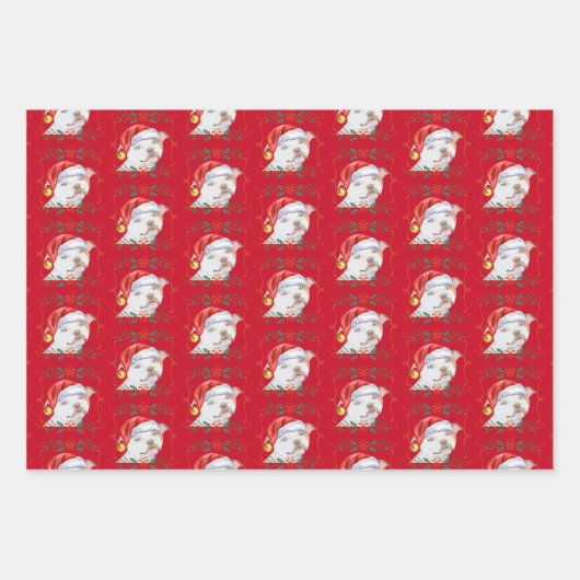 Staffy Dog Pattern Kerstmis Inpakpapier Vel (Voorkant 2)