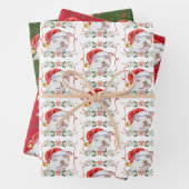 Staffy Dog Pattern Kerstmis Inpakpapier Vel (In situ)