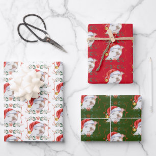 Staffy Dog Pattern Kerstmis Inpakpapier Vel