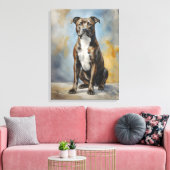 Staffy Dog Portrait Canvas Afdruk (Insitu (Woonkamer))