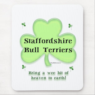 Staffy Heaven; Staffordshire St. Patrick's Day Muismat