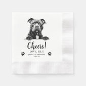 Staffy Hond Gepersonaliseerde Hand Drawing Cheers Servet (Voorkant)