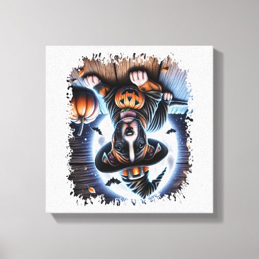 Staffy-hond Halloween-vierkant Canvas Afdruk (Voorkant)
