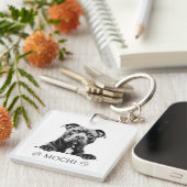 Staffy Hond Hand Tekening Gepersonaliseerd Sleutelhanger (Voorkant Rechts)