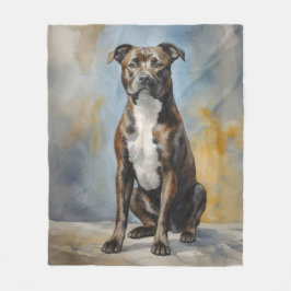 Staffy hond Portret Fleece Deken