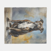 Staffy hond Portret Fleece Deken (Voorkant (Horizontaal))