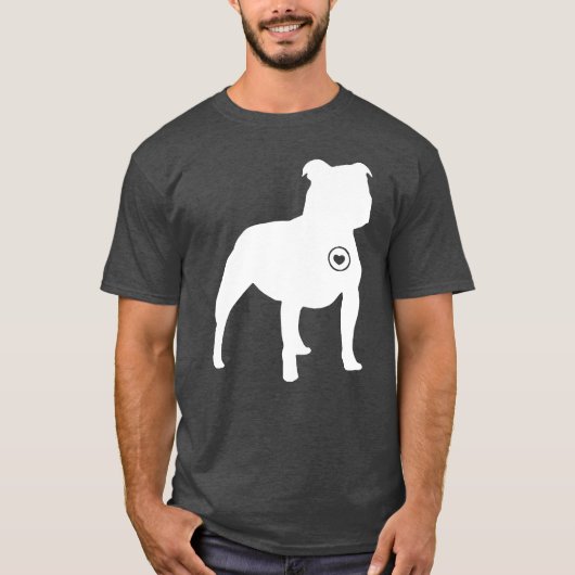Staffy liefde retro t-shirt (Voorkant)