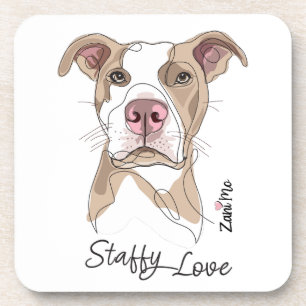 Staffy Love - Zani Mo Bescherming Bier Onderzetter
