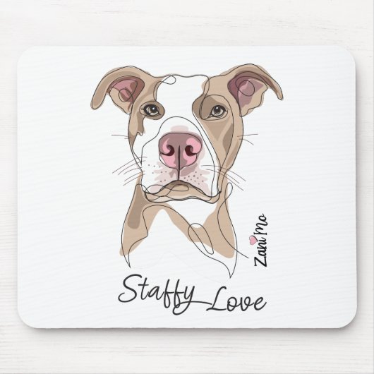 Staffy Love - Zani Mo Bescherming Muismat (Voorkant)