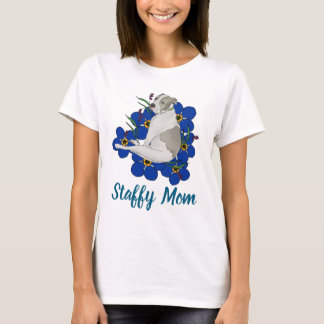 Staffy Mom Tee – Staffordshire Bull Terrier Art T-shirt