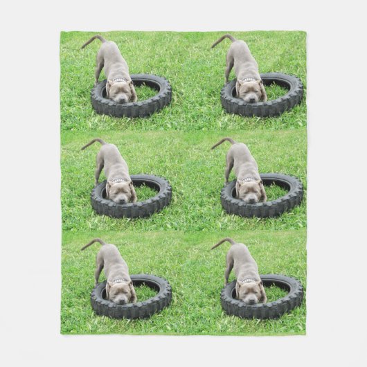 Staffy Playtime Medium Fleece Blanket. Deken (Voorkant)