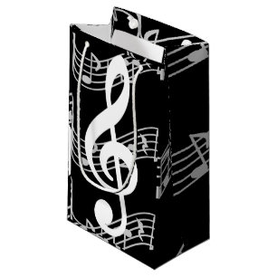 Stafjes en Treble Clef op Black Klein Cadeauzakje