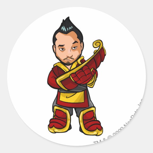 Stafslever Bancha Ninja Shenkuu Ronde Sticker (Voorkant)