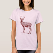 Stag 02 - Donkerrood T-shirt (Voorkant)