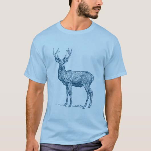 Stag 02 - Ocean Blue T-shirt (Voorkant)