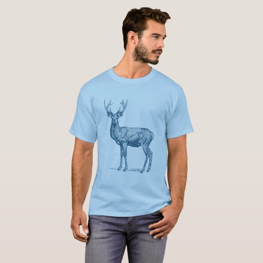 Stag 02 - Ocean Blue T-shirt (Voorkant volledig)