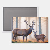 Stag Animal Natuur Wildlife Affection Caring Magneet (Voorkant / Achterkant)