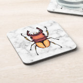 Stag Beetle Insect Art Entomology Bier Onderzetter (Linkerzijde)
