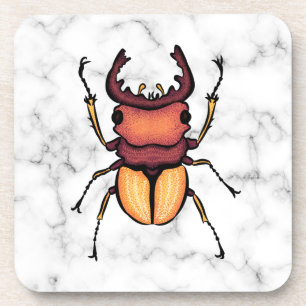 Stag Beetle Insect Art Entomology Bier Onderzetter