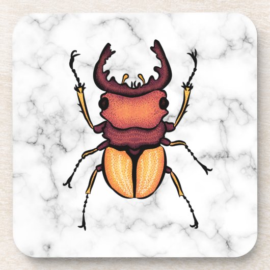 Stag Beetle Insect Art Entomology Bier Onderzetter (Voorkant)
