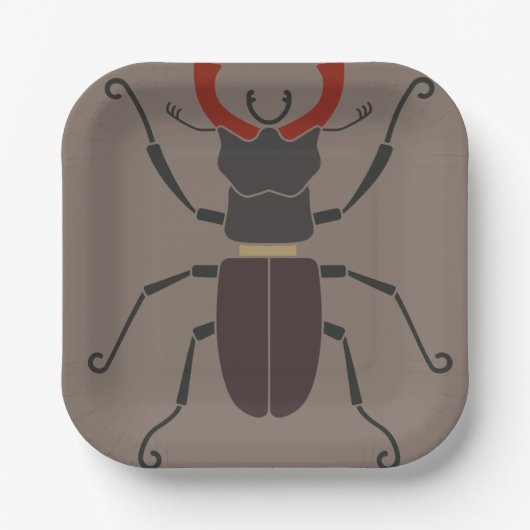 Stag Beetle Papieren Bordje (Voorkant)