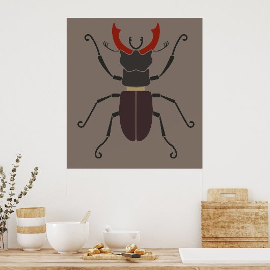 Stag Beetle Poster (Keuken)