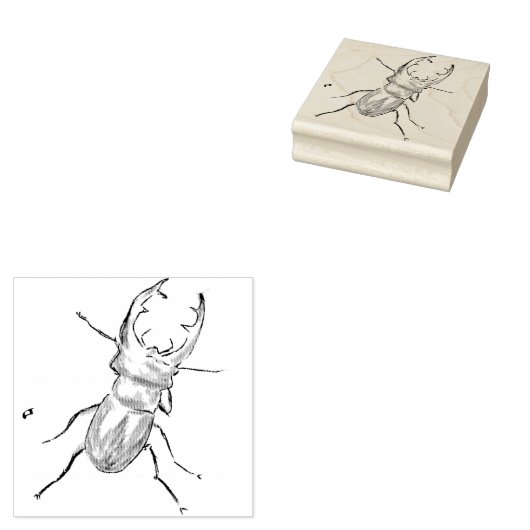 Stag Beetle Rubberstempel (Gestempeld)