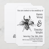 Stag Beetle Wedding Kaart (Voorkant / Achterkant)