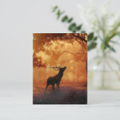 Stag bij zonsondergang briefkaart (Staand voorkant)