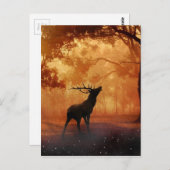 Stag bij zonsondergang briefkaart (Voorkant / Achterkant)