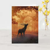 Stag bij zonsondergang kaart (Gele Bloem)