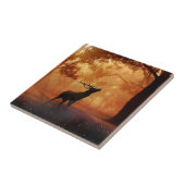 Stag bij zonsondergang tegeltje (Zijkant)