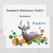 Stag Birthday Party Invitation Kaart (Voorkant / Achterkant)