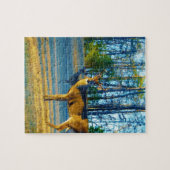 Stag / Buck Deer, Bright Blue Sky Legpuzzel (Horizontaal)