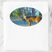 Stag / Buck Deer, Bright Blue Sky Ovale Sticker (Tas)