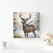 Stag Buck Deer Vierkante Klok (Huis)