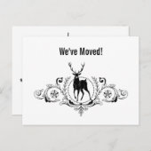 Stag Buck Swirls Moving Announcement | Aankondigingskaart (Voorkant / Achterkant)