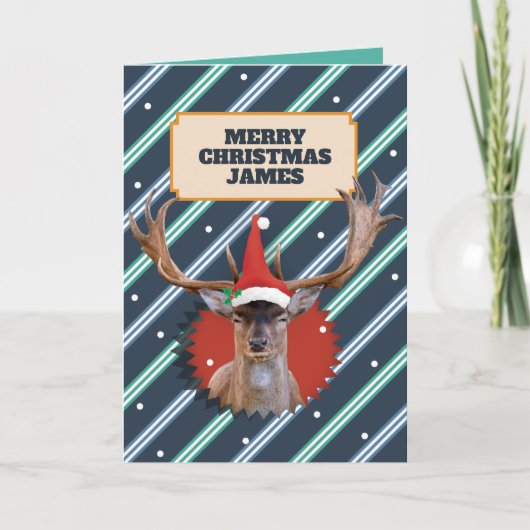 Stag Christmas Kaart Stagtastic Funny voor hem (Voorkant)