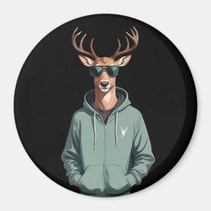 Stag Dearing Hoodie Grappig Cool Dier karakter Magneet