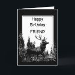 Stag Deer Animal op Birthday FRIEND Kaart<br><div class="desc">Happy Birthday FRIEND  Stag,  Deer Animal,  Wildlife,  Natuur</div>